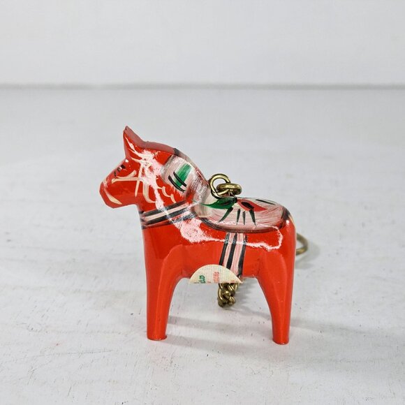 Vintage Swedish Dala Horse Keychain By Grannas A. Olsson - Picture 4 of 9